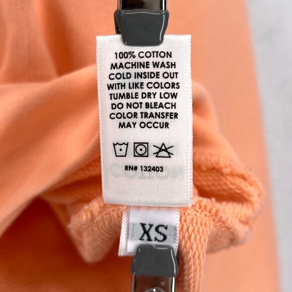 COTTON CITIZEN Milan Cropped Long Sleeve Sweatshirt Womens XS Melon Orange Mock - Picture 12 of 16